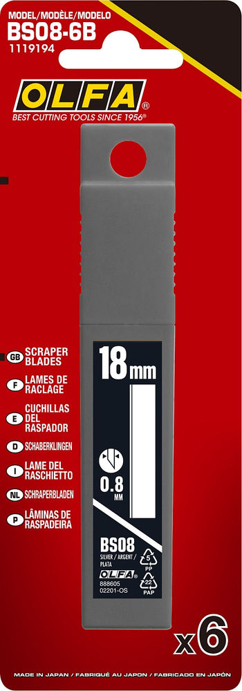 Лезвие 100 мм, 6 шт OLFA OL-BS08-6B