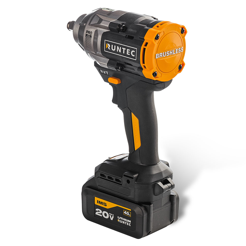 Гайковерт ударный аккумуляторный PRO 1/2, 20В, 2*4Ач, 1100Нм RUNTEC RT-IW1100