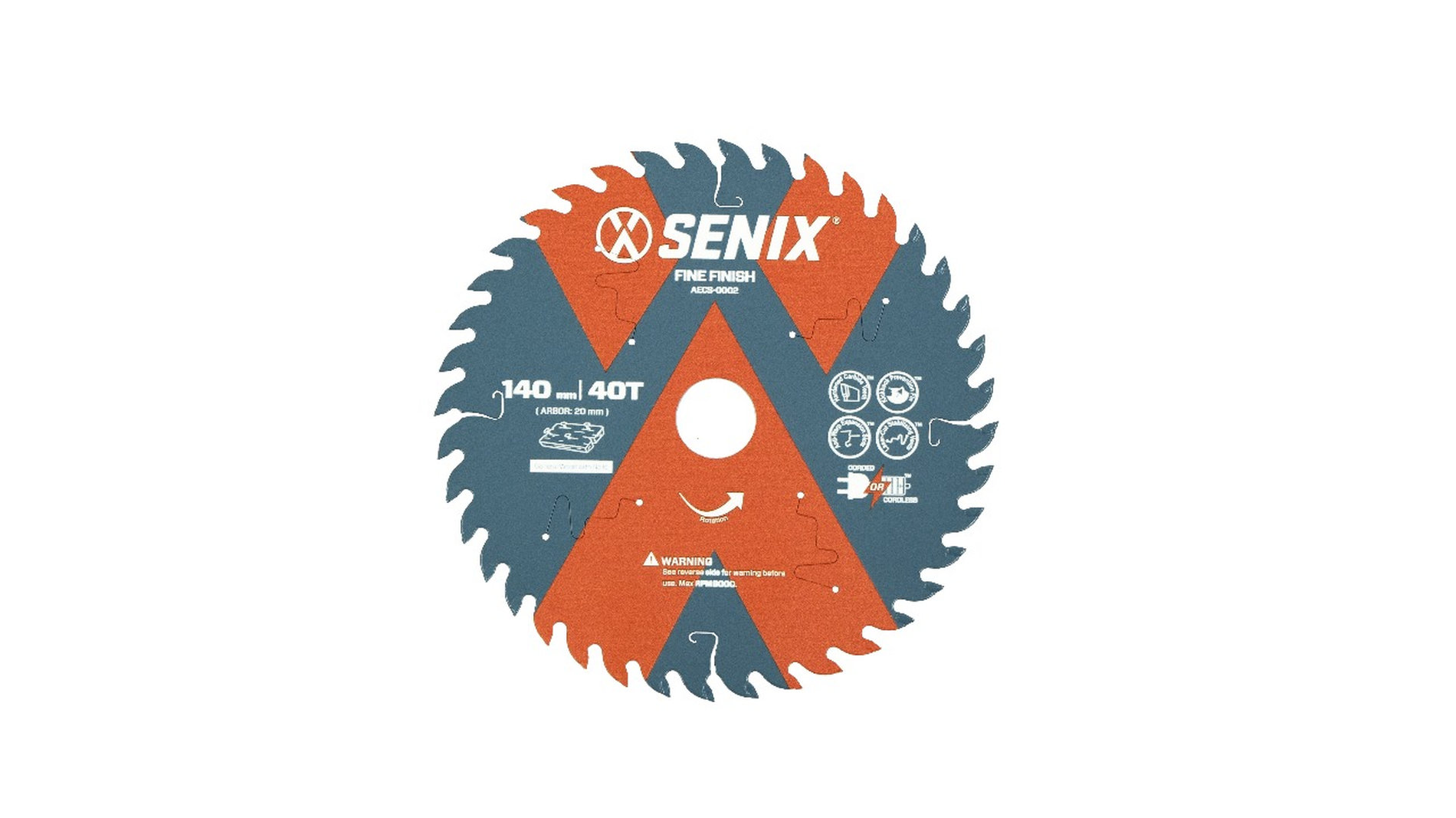 Диск пильный по дереву 140мм х 20 мм, 40Т, SENIX