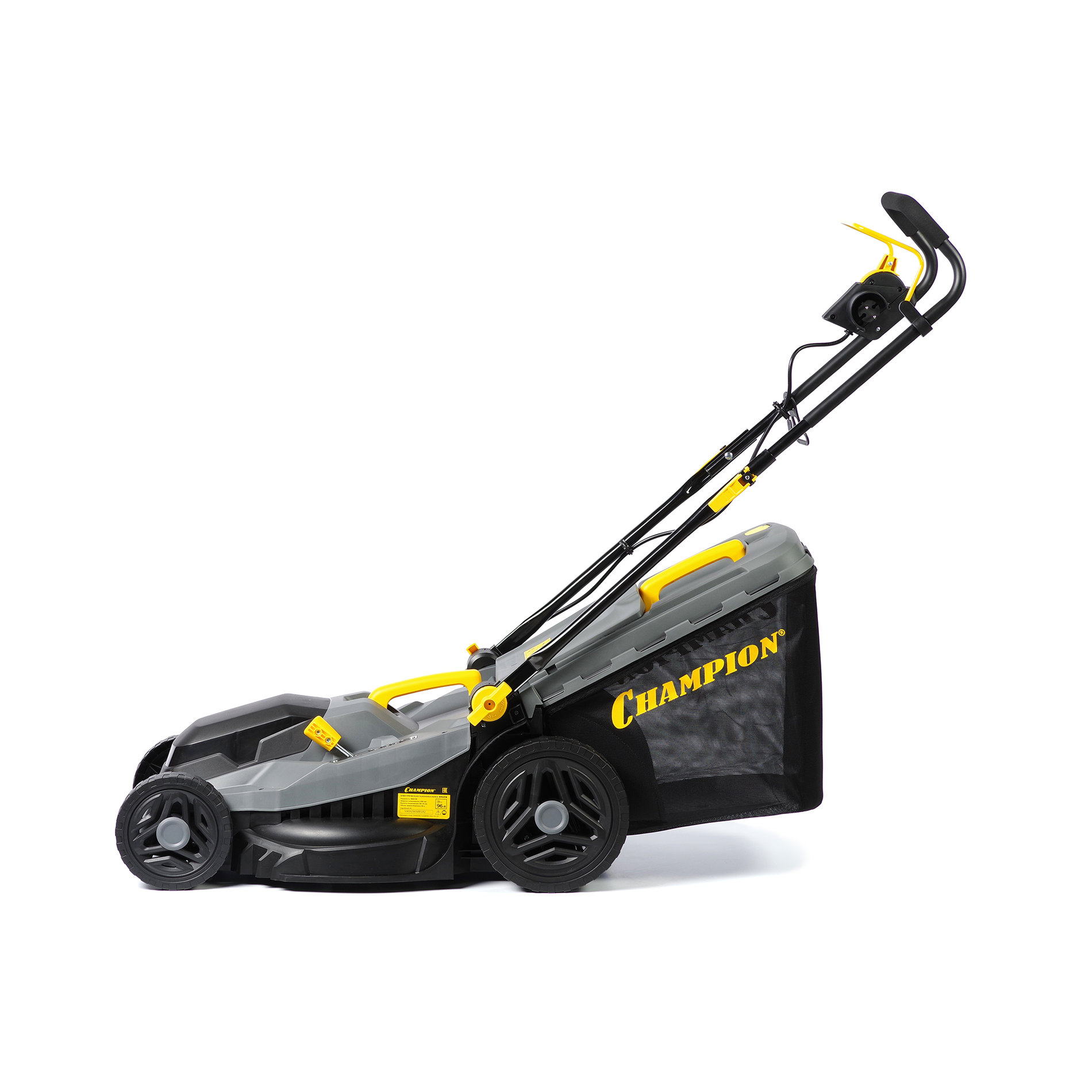 Газонокосилка эл. CHAMPION EM4318 (1,8 кВт пласт.+ткань травосб. 52л ширина 430мм 30-75мм, 12,9кг) (EM4318)