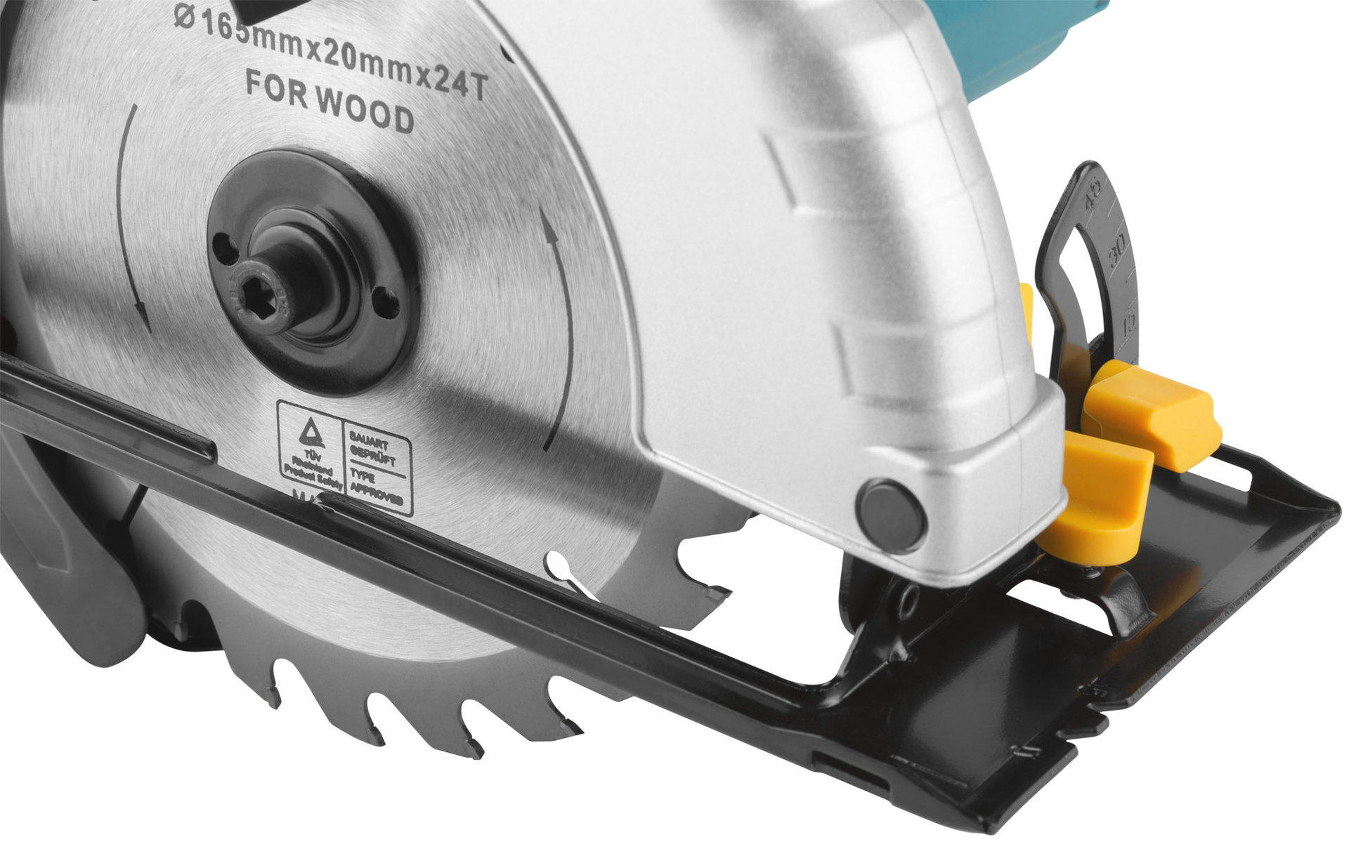 Пила дисковая 1000 Вт; 4800 об/мин; 165/20 мм; 2,1 кг; жел. опора; коробка (80396)