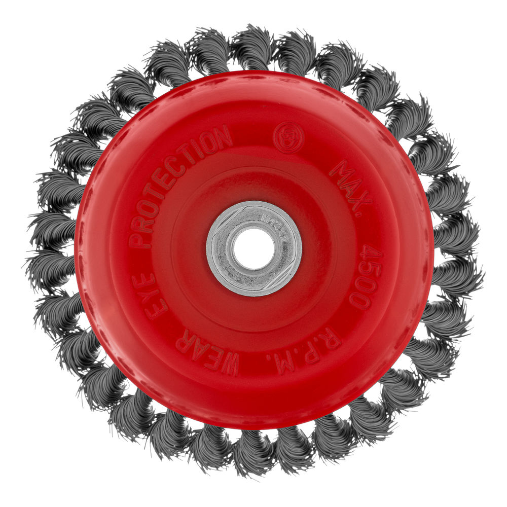 Щетка для УШМ, 150 мм, М14, чашка, крученая проволока 0.5 мм Matrix (74629)