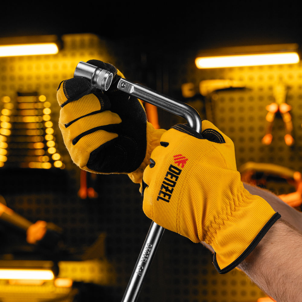 Вороток Г-образный, 375*100 мм, квадрат 1/2, CrV, матовый хром Denzel