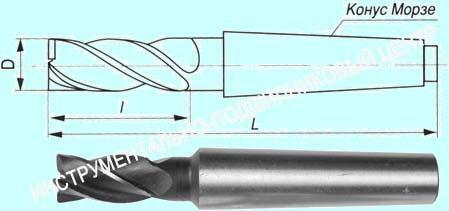 Фреза концевая d20,0х 75х160 к/х Р6М5К5 Z=4 КМ2