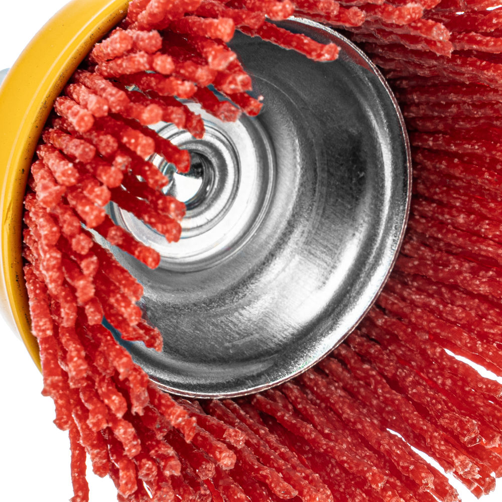 Щетка для дрели, 65 мм, Чашка, со шпилькой, нейлоновая щетина Denzel (74435)