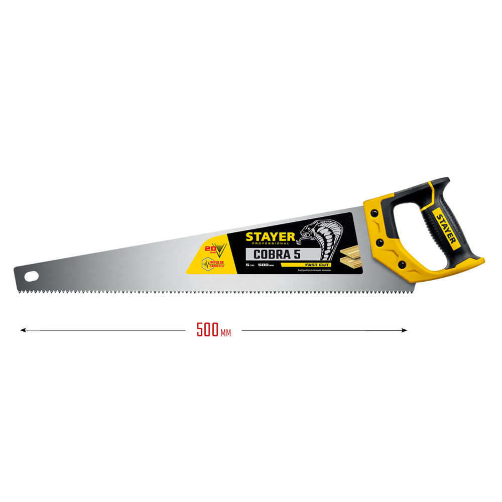 Ножовка по дереву Cobra 5, 500 мм STAYER Professional 1506-50_z02