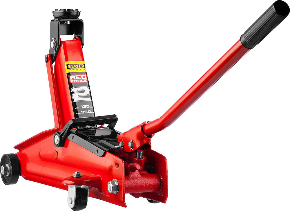 Домкрат подкатной в кейсе 2 т, 130 - 350 мм для легковых а/м R-28 RED FORCE Professional STAYER 43153-2-K