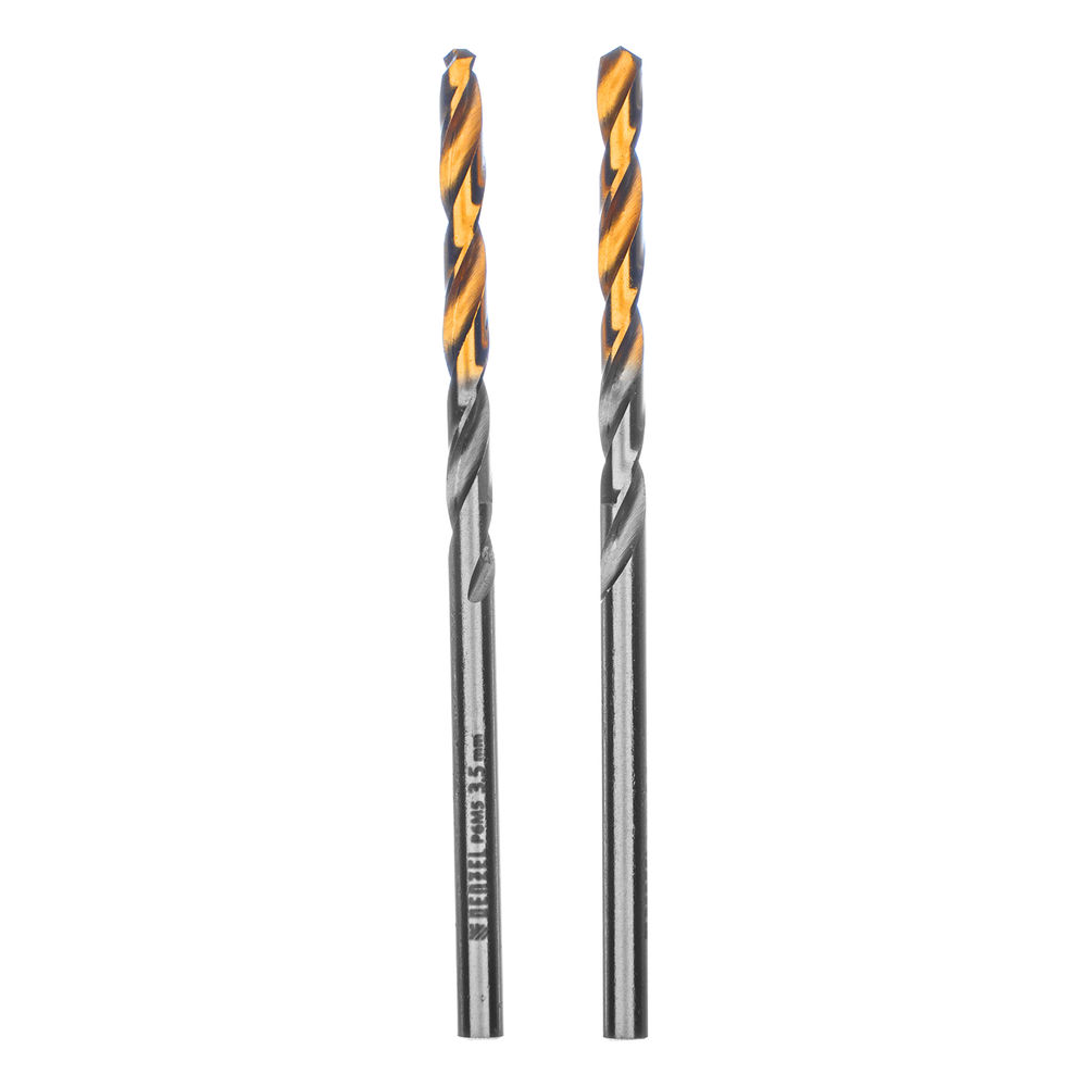 Сверло спиральное по металлу 3,5 x 70 мм, Р6М5, Golden Tip , 2шт. Denzel (718227)