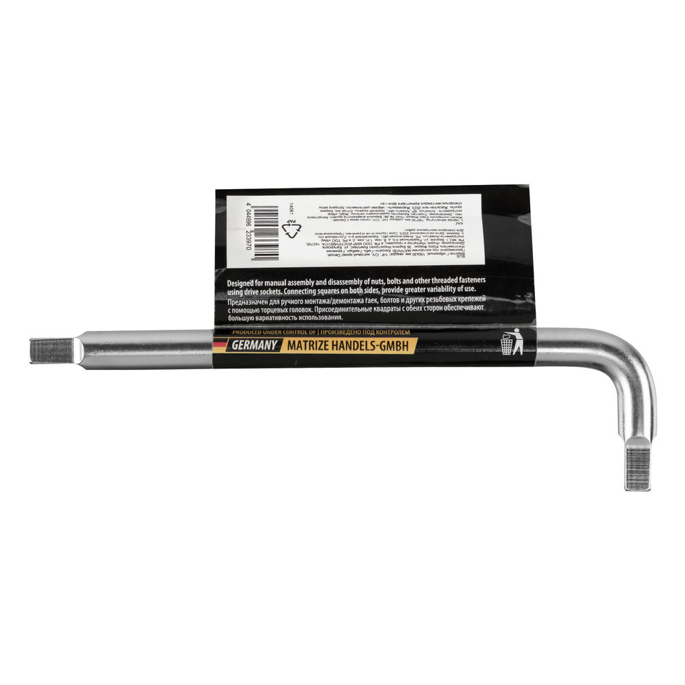 Вороток Г-образный, 150*40 мм, квадрат 1/4, CrV, матовый хром Denzel