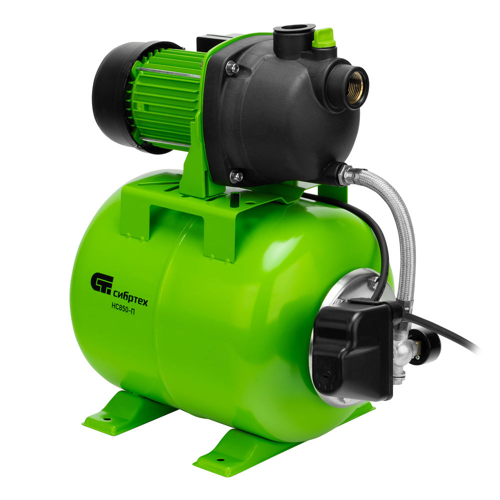 Насосная станция НС850-П, 850 Вт, напор 42 м, 3500 л/ч, ресивер 19 л Сибртех (97248)