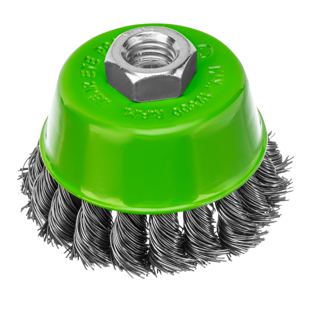 Щетка для УШМ, 75 мм, М14, чашка, крученая металлическая проволока Сибртех (746247)