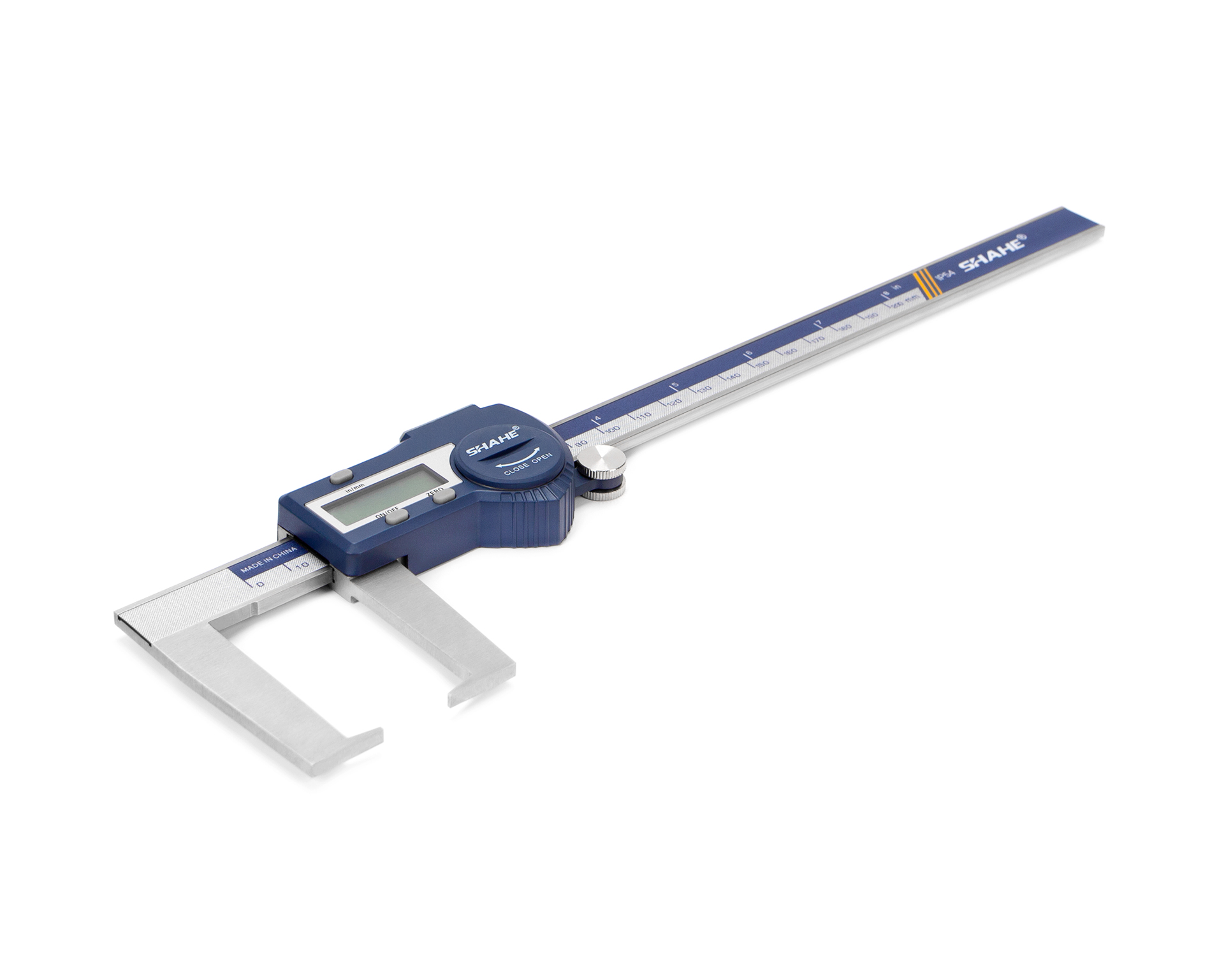 Штангенциркуль для наружных канавок ШЦЦСК-200 0,01 с плоскими губками электр. SHAHE