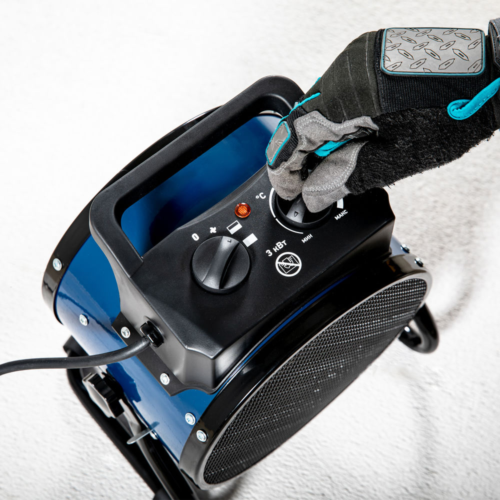 Тепловая пушка, керамический нагреватель K3, 3 режима, 230В, 1500/3000 Вт Сибртех (96404)