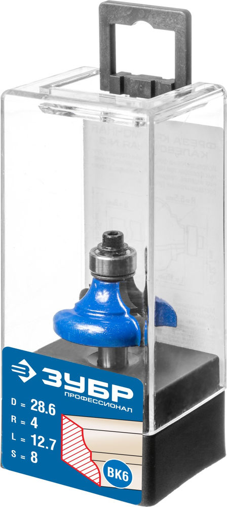 Фреза кромочная калевочная №3 28.6?12.7 мм радиус 4 мм ЗУБР Профессионал 28703-28.6