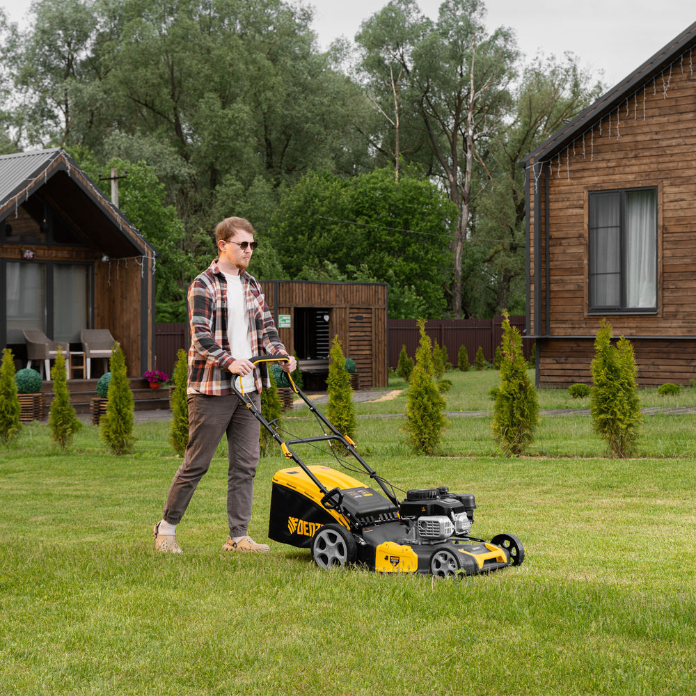 Газонокосилка бензиновая GLR-510SP-ZS, 171 см3, ширина 51 см, привод, травосборник 65 л Denzel (58825)