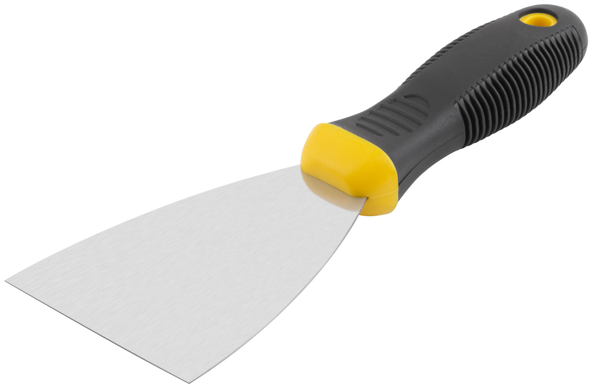 Шпатель, нерж.сталь, черно-желтая прорезин.ручка 3 ( 75 мм) (06685)