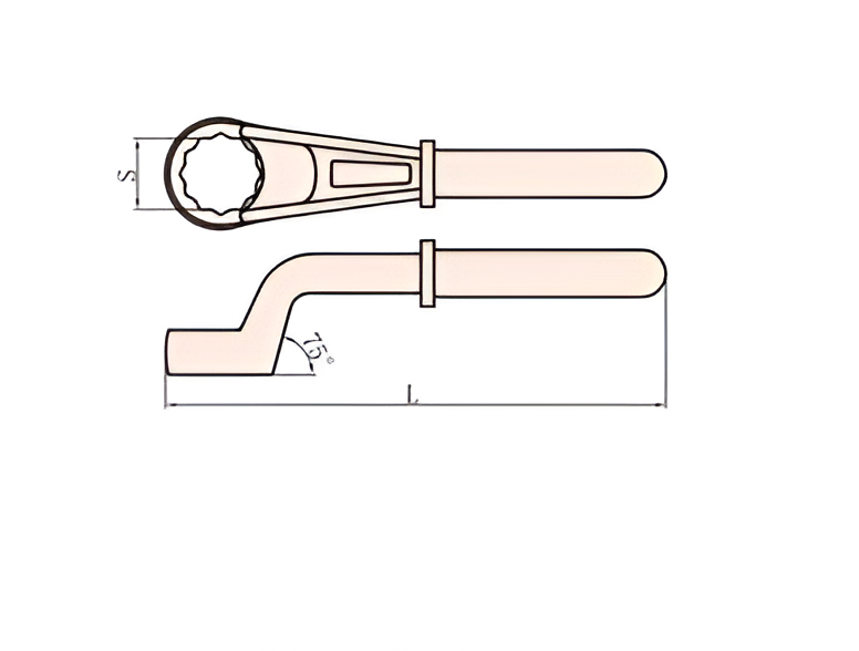Ключ накидной под удлинитель 30 мм искробезопасный сплав BeCu 164A-30, HORTZ