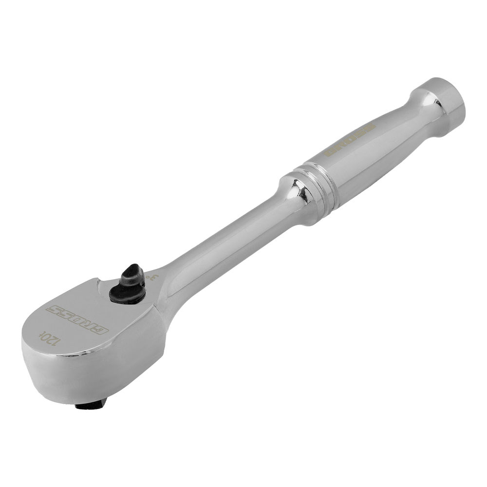 Ключ-трещотка 1/4, CrV, 120 зубьев, цельнометаллический, хром Gross