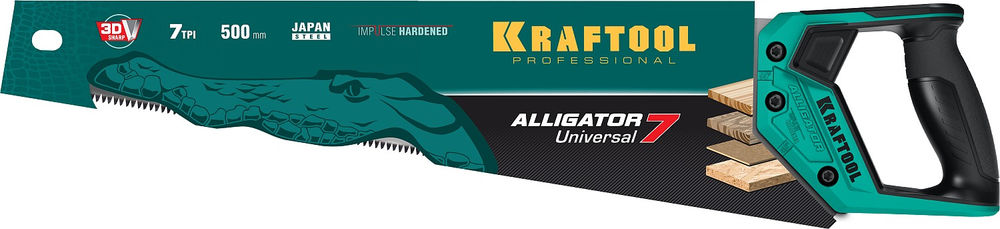 Универсальная ножовка Alligator Universal 7, 500 мм KRAFTOOL 15004-50_z01