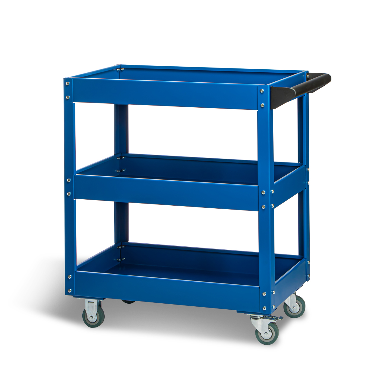 Тележка с тремя открытыми полками синяя RUNTEC RT-3B