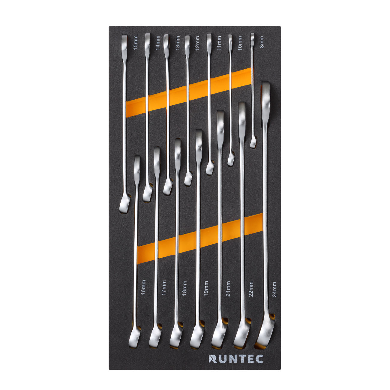 RUNTEC RT-WME14 Набор ключей комбинированных RUNTEC CrV 8-24 мм в ложементе EVA, 14 предметов (RT-WME14)