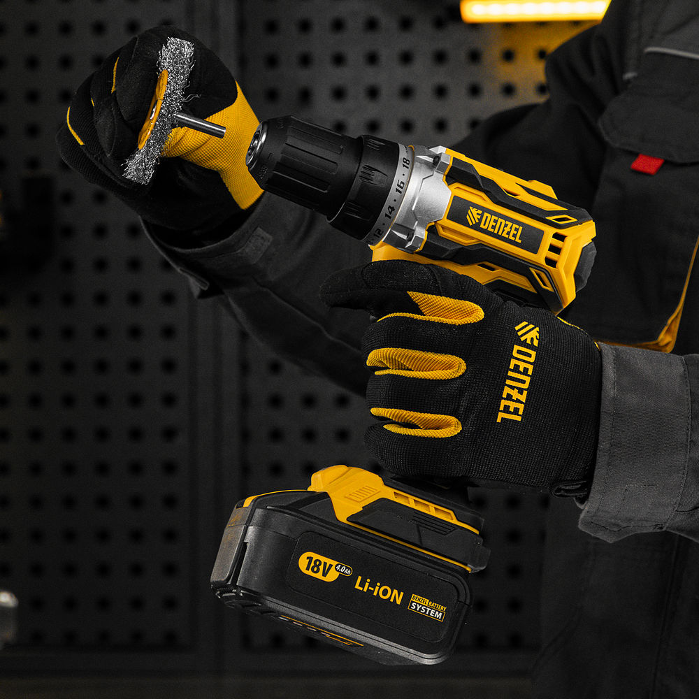 Щетка для дрели, 75 мм, Плоская, со шпилькой, нержавеющая витая проволока Denzel (744603)