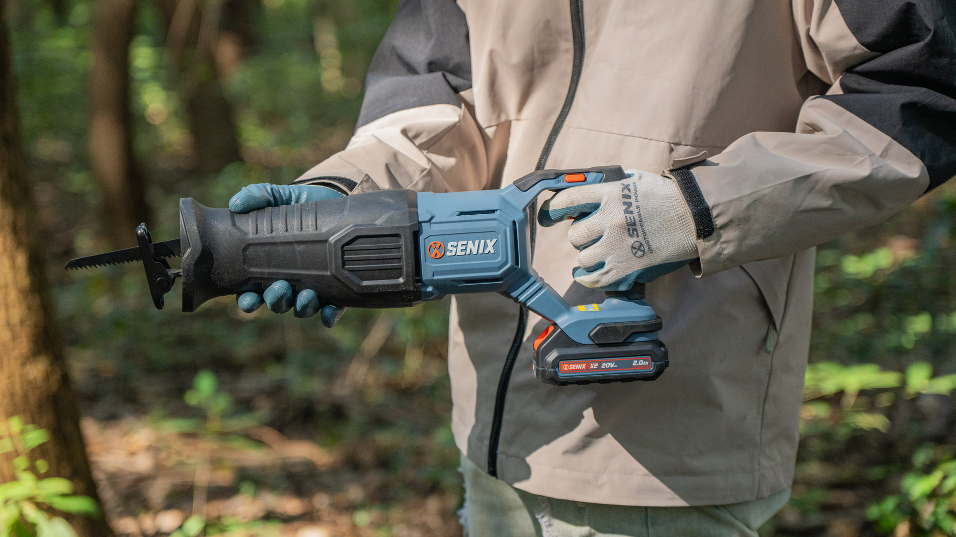 Сабельная пила, бесщ.мотор, с 1 АКБ, 1 ЗУ X2 20В