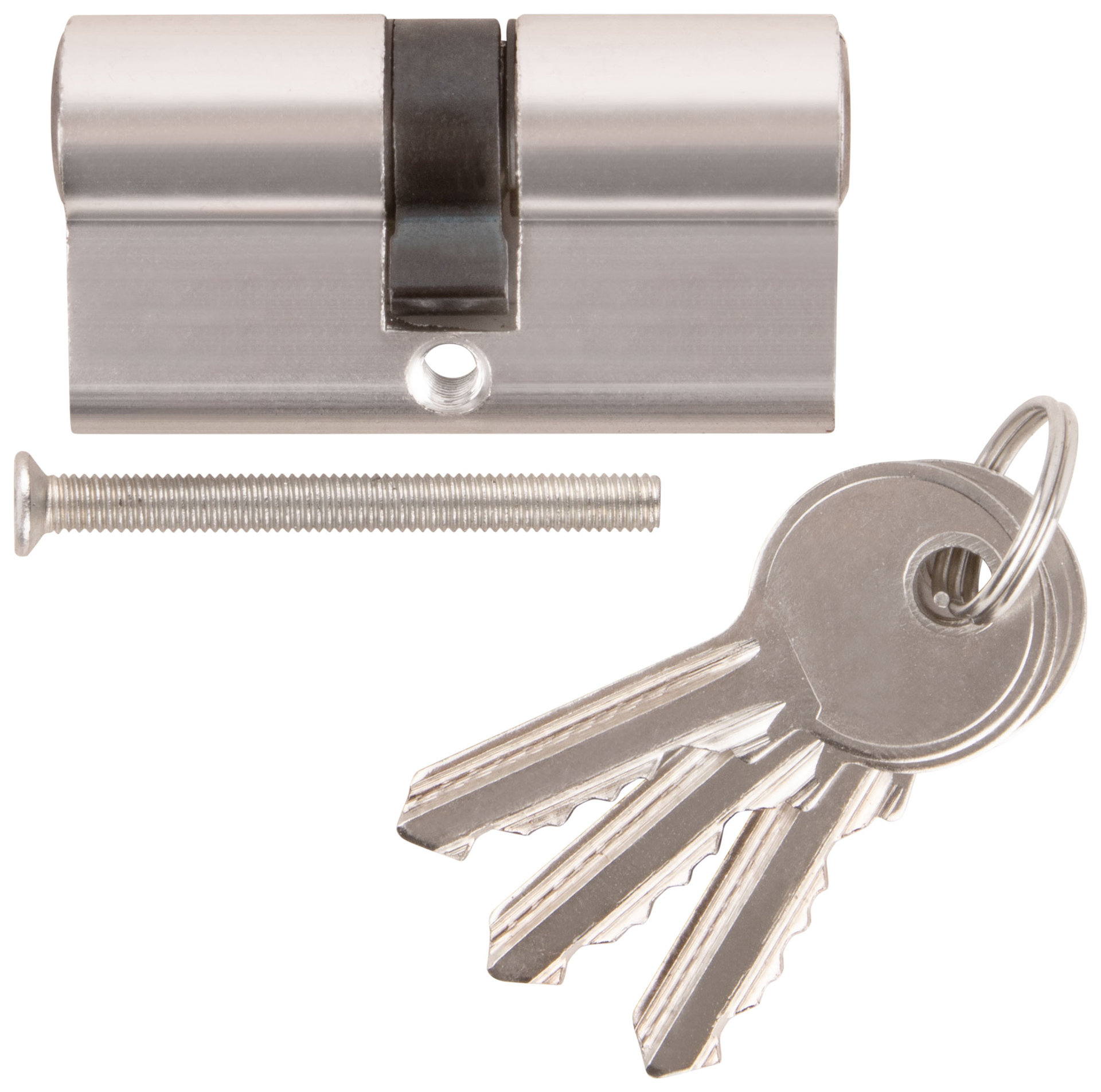 Цилиндровый механизм Фабрика замков 60 мм, ключ-ключ, хром (67211)