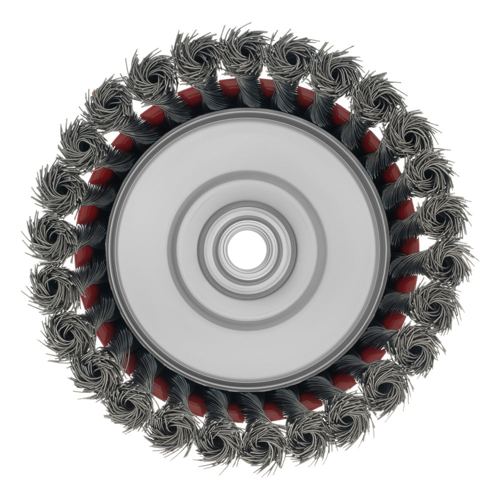 Щетка для УШМ, 125 мм, М14, чашка, крученая проволока 0.5 мм Matrix (74627)