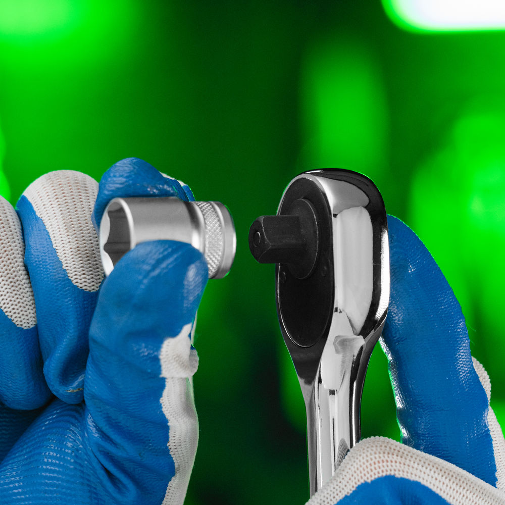 Ключ-трещотка 3/8, 45 зубьев, с быстрым сбросом, CrV, хром Сибртех