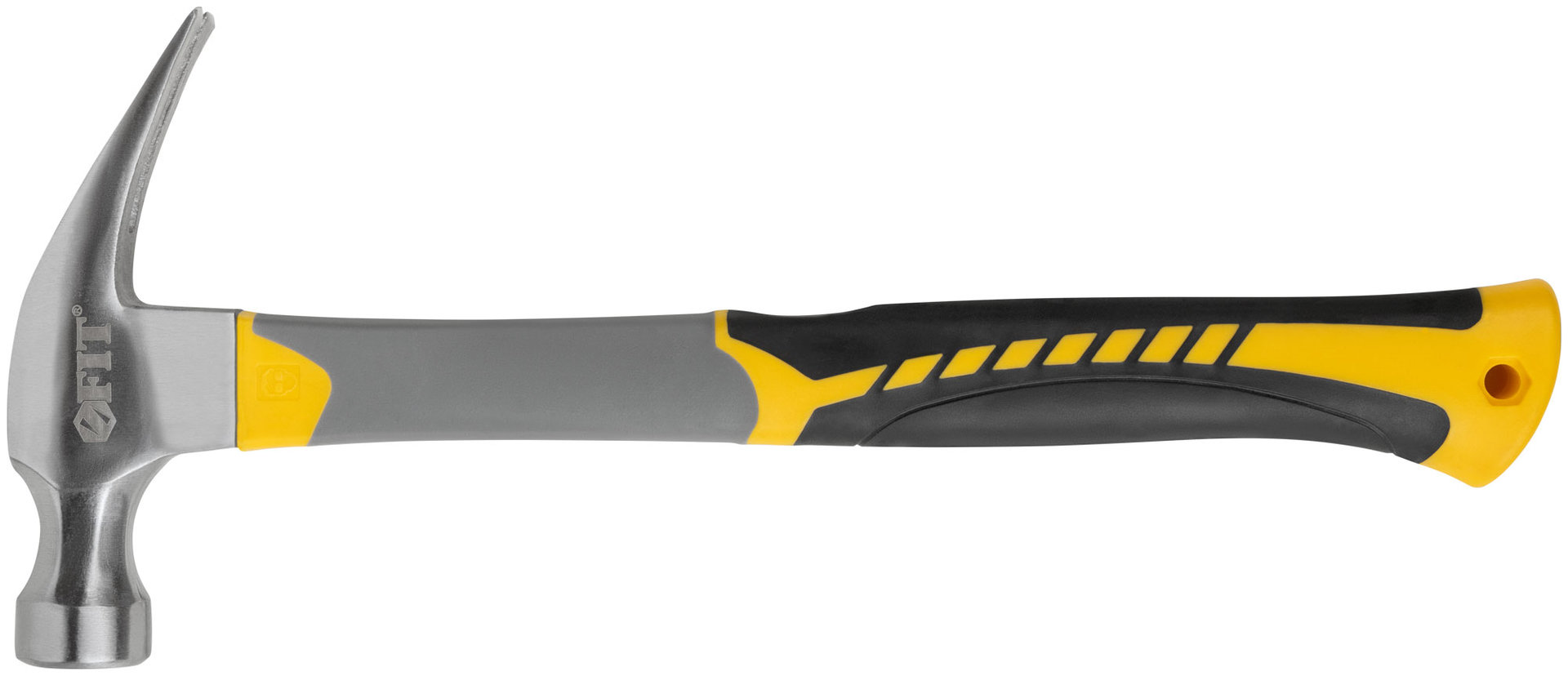 Молоток-гвоздодер, фиберглассовая усиленная 3-х цветная ручка, Профи 29 мм, 450 гр. (44776)