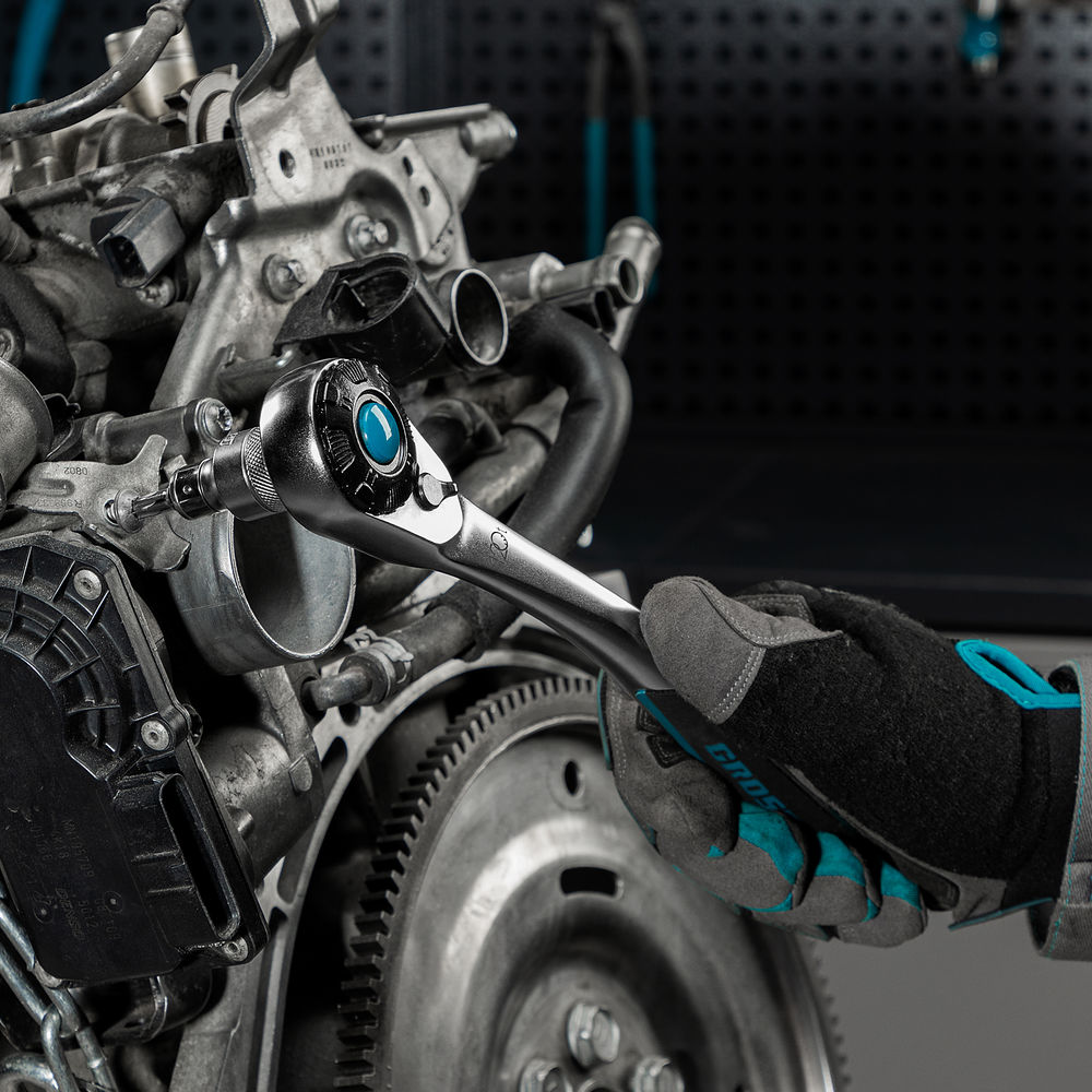 Набор торцевых головок, трещотка 120 зубьев, 1/2, CrV, 36 предметов Gross