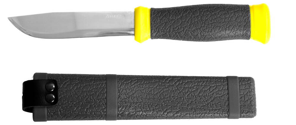 Нож туристический 110 мм, пластиковые ножны Professional STAYER 47630