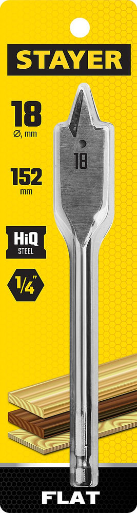 Сверло перовое по дереву Flat, 18 x 152 мм STAYER 2950-18_z01