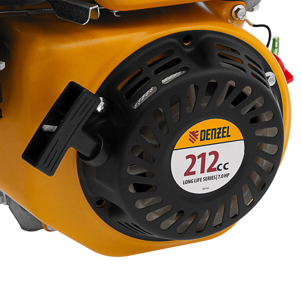 Двигатель бензиновый RX-17K, 7 л.с., 212 см3, горизонтальный вал шпонка 19 мм Denzel (95101)