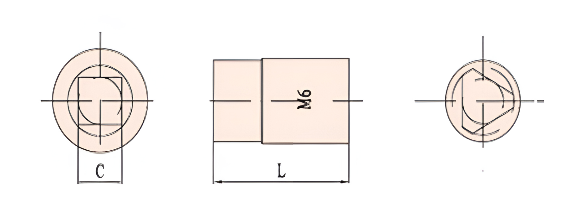 Головка торцевая трехгранная М24 искробезопасная (1/2)111B-1014 AlCu, HORTZ