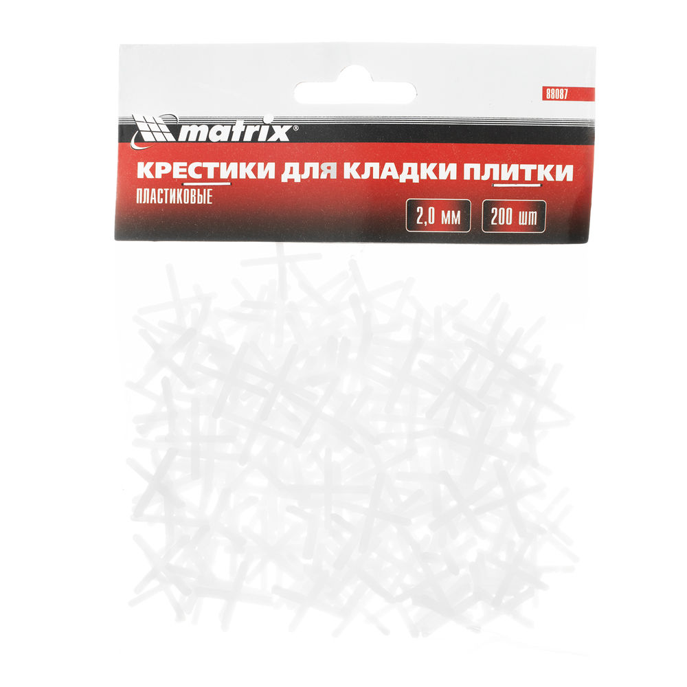 Крестики, 2.0 мм, для кладки плитки, 200 шт Matrix (88087)