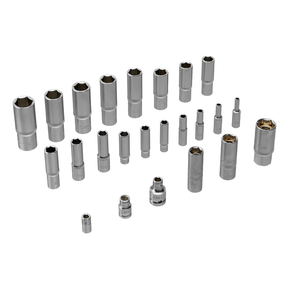 Набор инструментов, 1/2, 1/4, 3/8, CrV, S2, пластиковый кейс, 216 предметов Denzel