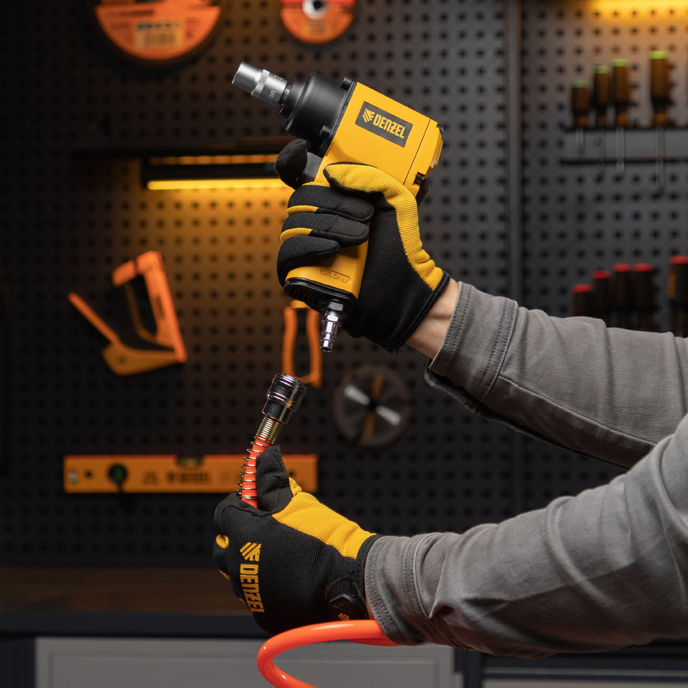 Ударный пневмогайковерт IWS550 Compact, 1/2, 8500 об/мин, 710 Нм Denzel (57470)