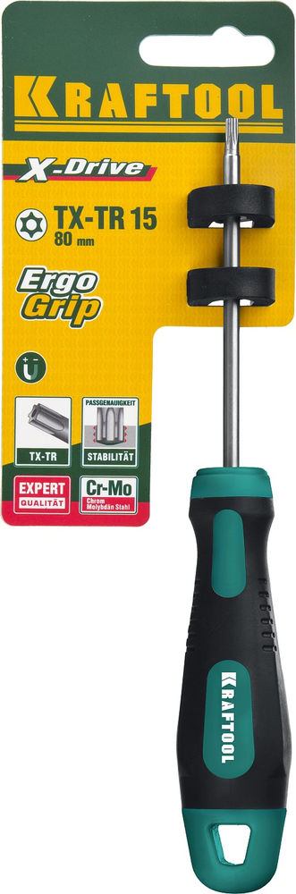 Отвертка Х-Drive, TX HOLE15 x 80 KRAFTOOL 250077-15-080