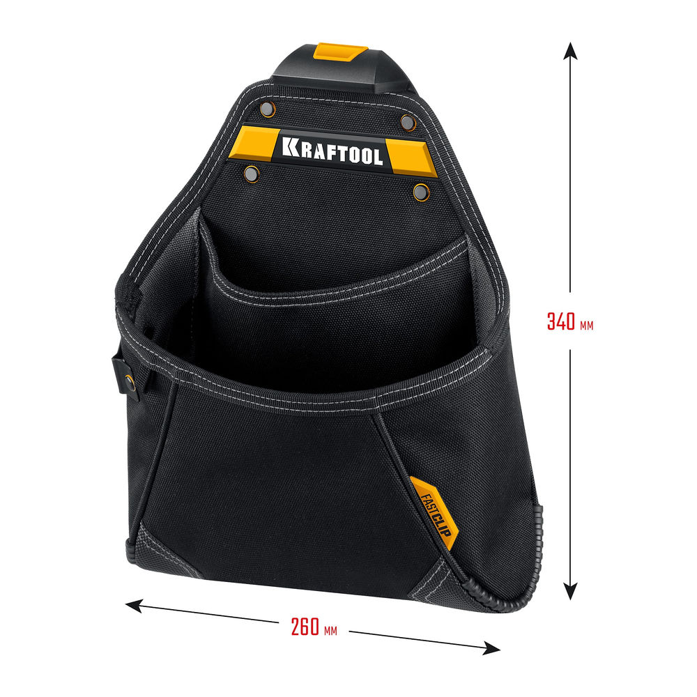 Сумка поясная 260 х 340 мм с быстросъёмным креплением FastClip KP-12 KRAFTOOL 38774