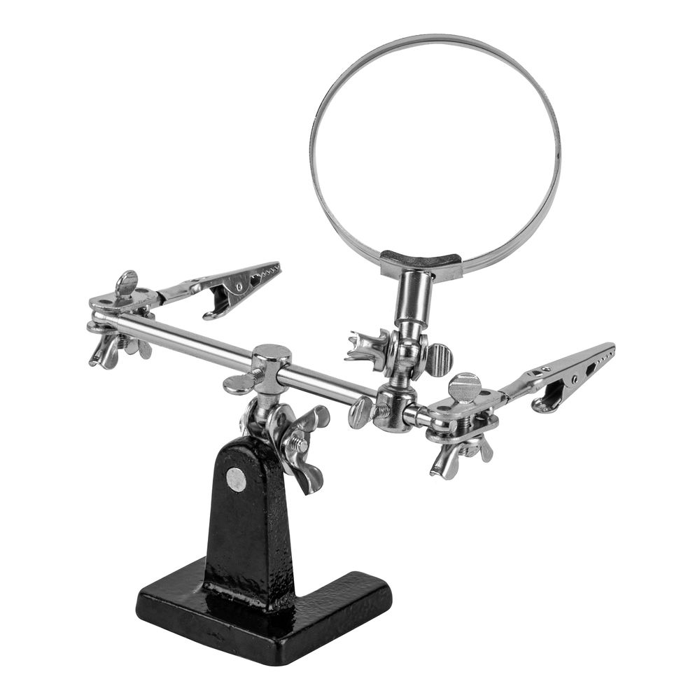 Зажим для пайки Третья рука с лупой Sparta (914605)