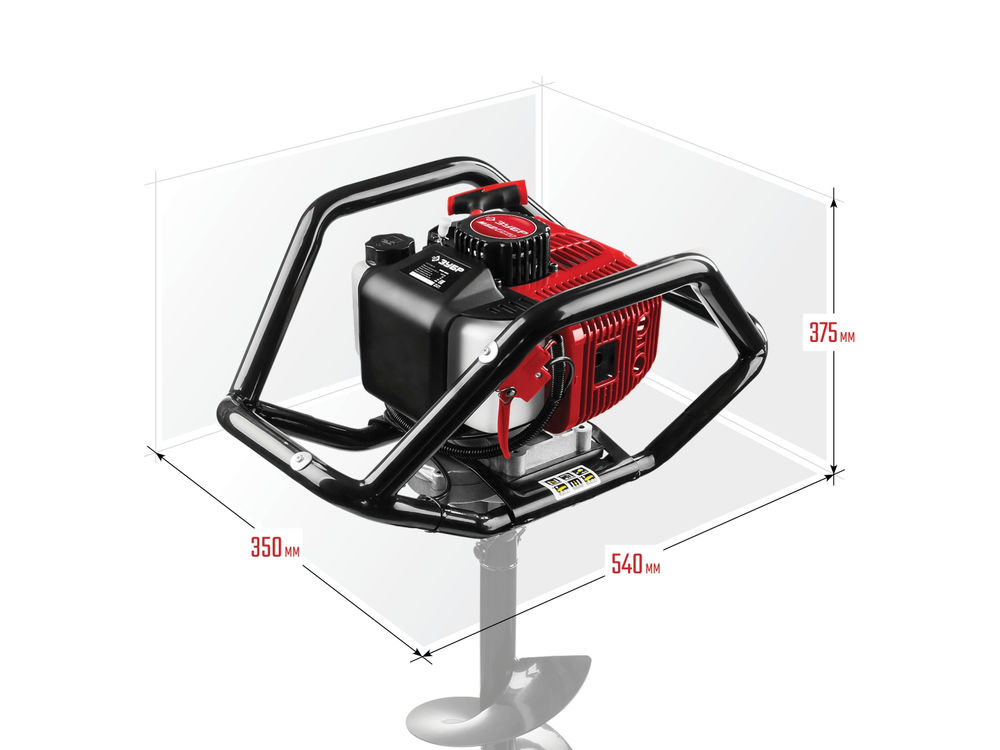 Мотобур (бензобур) d 60-250 мм 52 см? 2 оператора ЗУБР МБ2-250