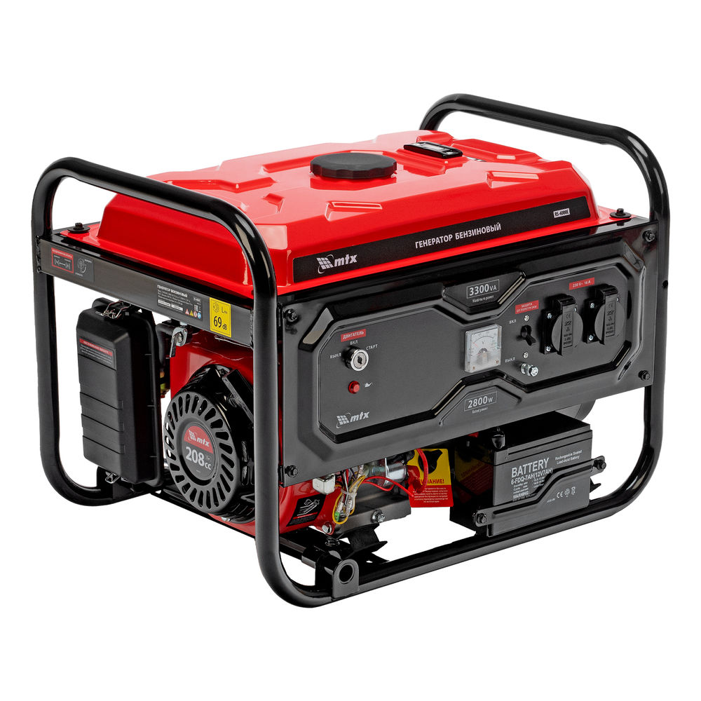 Генератор бензиновый RS-4000E, 3,3 кВт, 230В, электростартер MTX (946125)