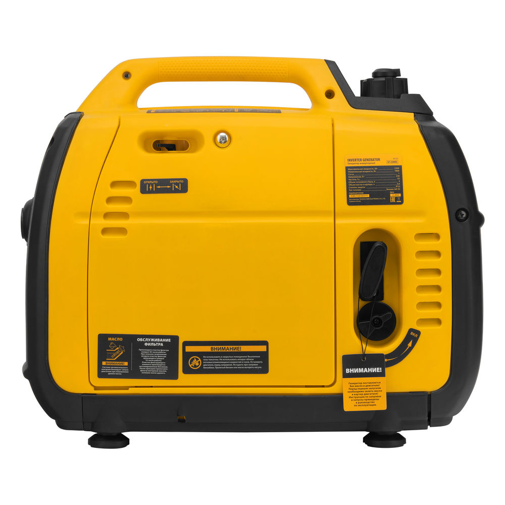Генератор инверторный GT-2200iS, 2.2 кВт, 230 В, бак 4 л, закрытый корпус, ручной старт Denzel (94702)