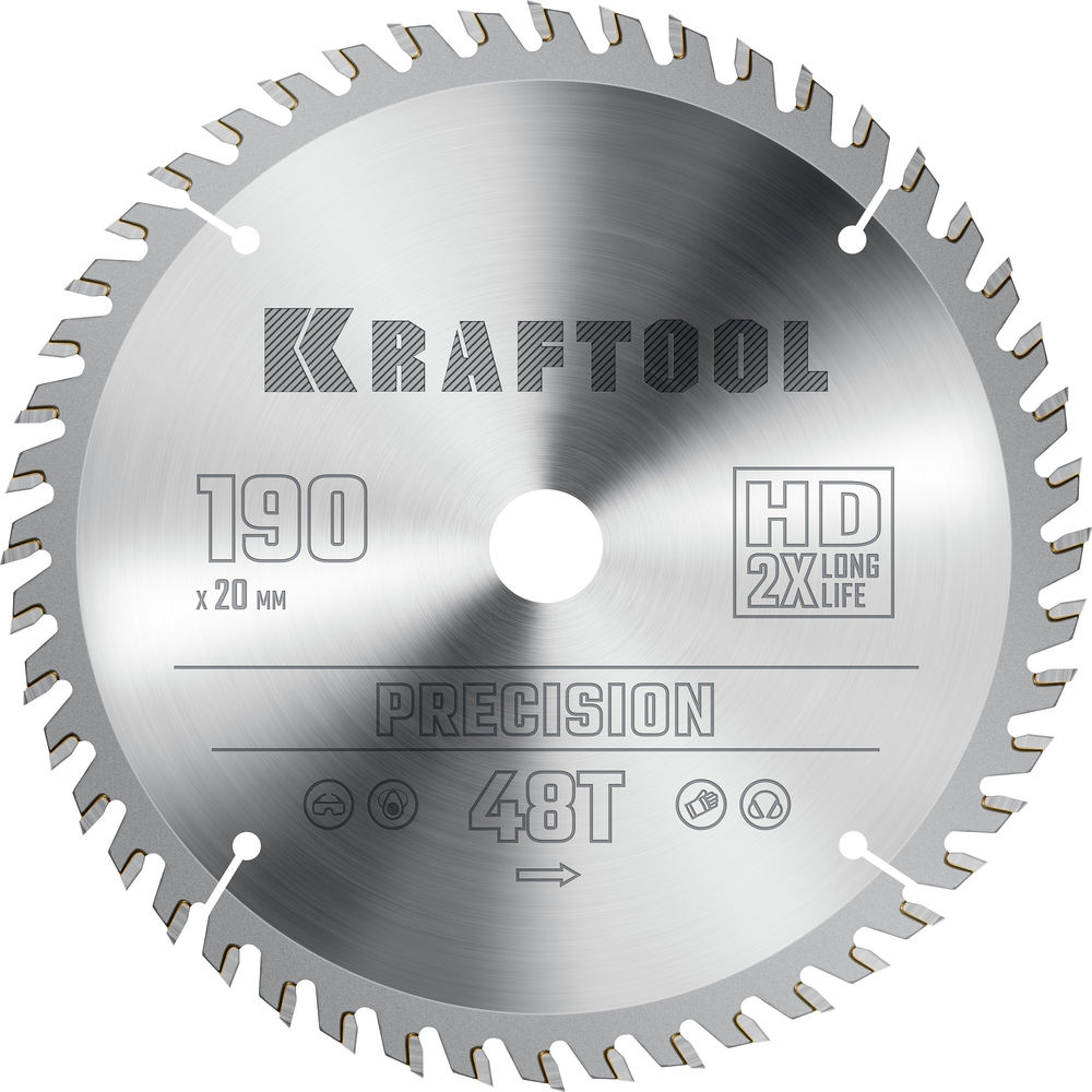 Пильный диск по дереву Precision, 190 х 20 мм, 48Т KRAFTOOL 36952-190-20