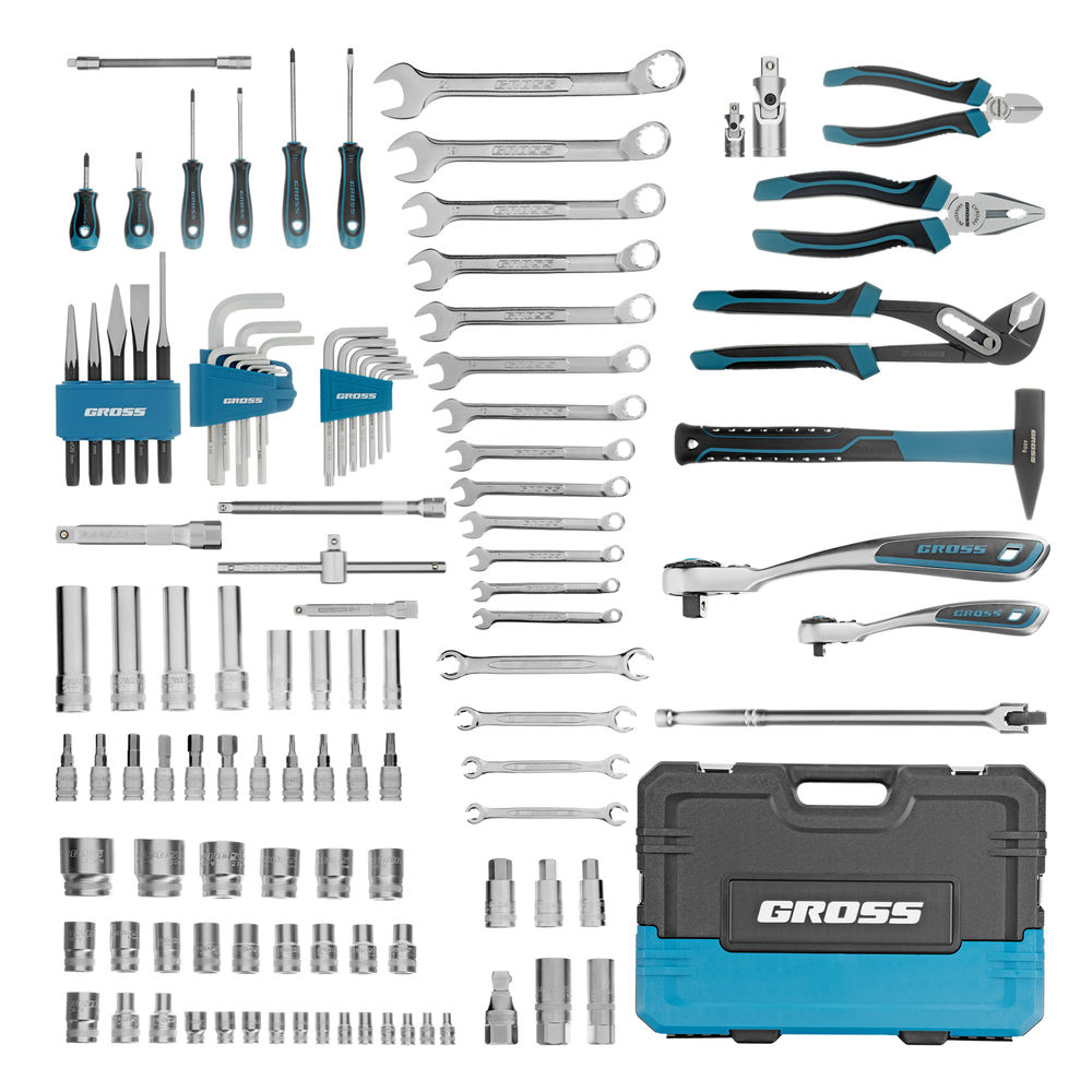 Набор инструментов, 1/4, 1/2, CrV, 120 зубьев, 115 предметов Gross
