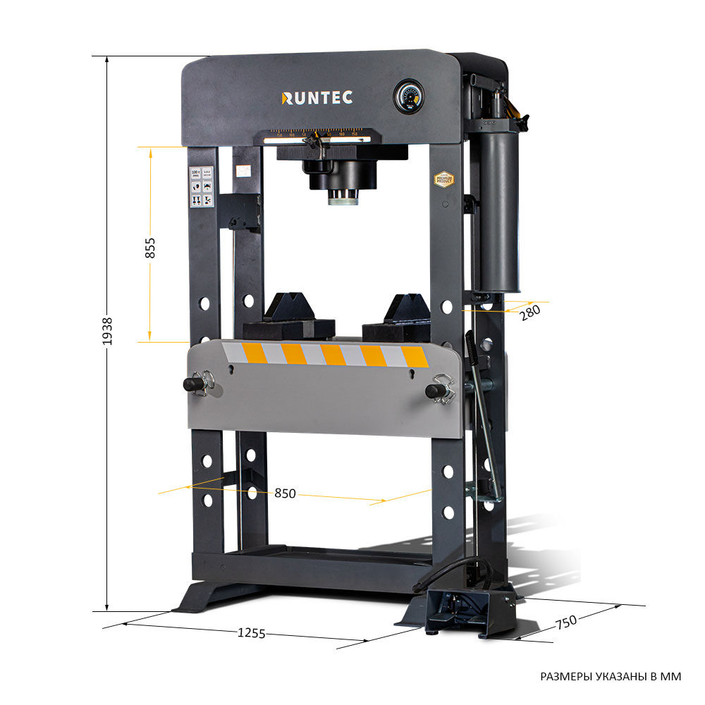 Пресс пневмогидравлический профессиональный, 100 т RUNTEC RT-SP100A