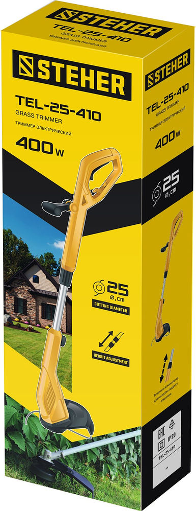Триммер сетевой 400 Вт, ш/с 25 см STEHER TEL-25-410