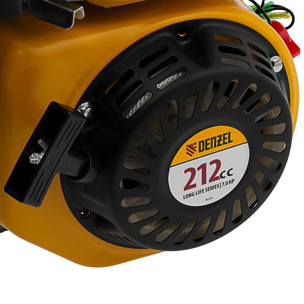 Двигатель бензиновый RX-17S, 7 л.с., 212 см3, горизонтальный вал шлиц 25 мм Denzel (95102)